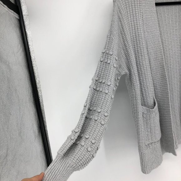 Madewell Grey Bobble Cardigan / Open front Sweater in Cool Fog Long sleeve S - Picture 12 of 16